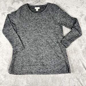 Style & Co Women's Crewneck Pullover Sweater Long Sleeve Charcoal Gray Size M